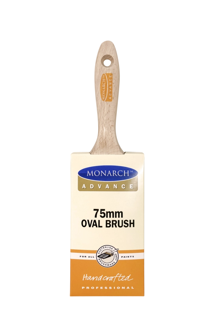 MONARCH Advance® Oval Brushes MONARCH Advance® oval brushes are trusted by paint professionals for over 25 years in Australia. The range features a unique soft synthetic tapered filament blend to achieve a professional finish on smooth and all other surfaces. Ultimate precision and control Premium quality for the professional painter Maximum performance