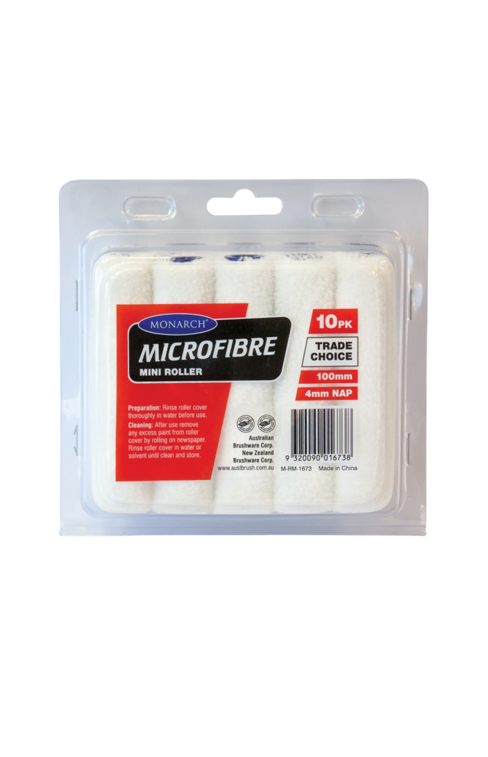 Microfibre Mini Rollers - 4 mm Nap - 10PK