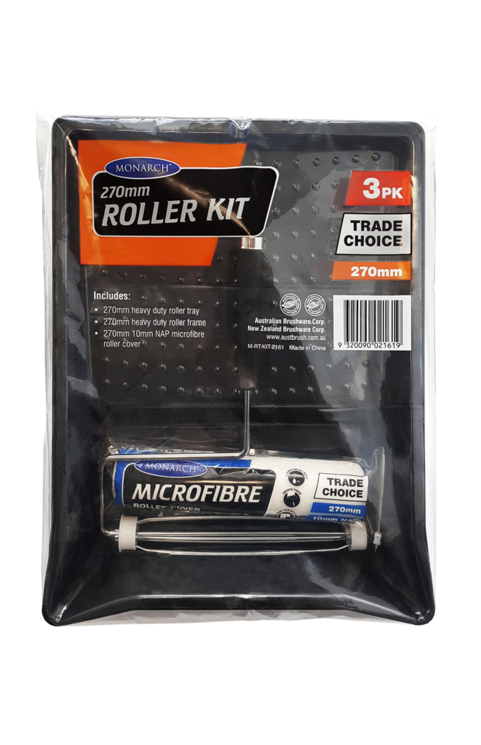 270mm Microfibre Heavy Duty Roller Kit - 10mm Nap - 3PCE