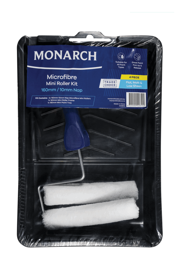 160mm Microfibre Mini Roller Kit - 10mm Nap - 4PCE