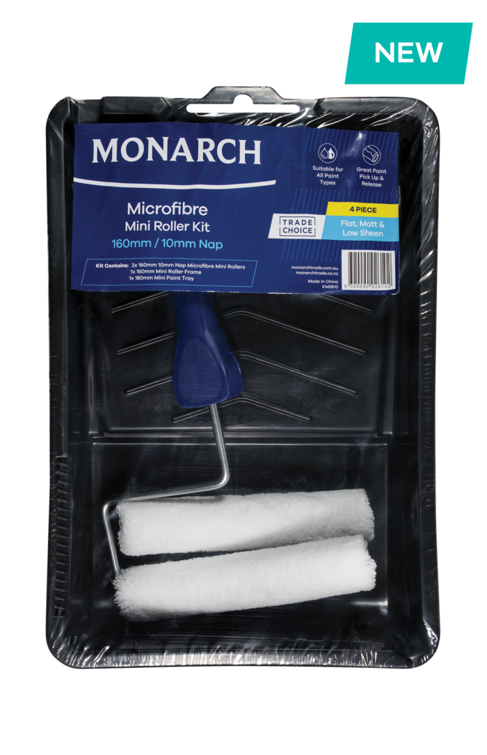 Monarch_4PCE_10mm Microfibre_Mini Roller Kit_160mm