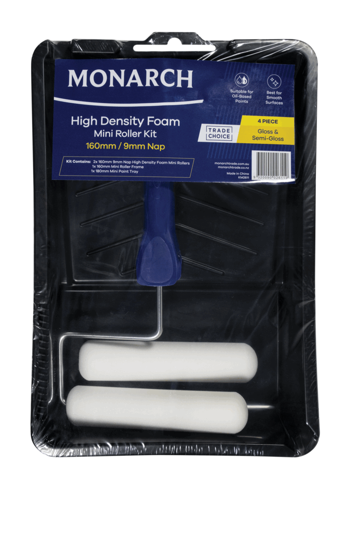 160mm High Density Foam Mini Roller Kit - 9mm Nap - 4PCE