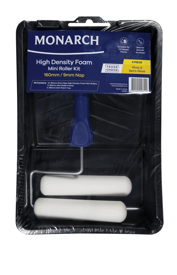 160mm High Density Foam Mini Roller Kit - 9mm Nap - 4PCE