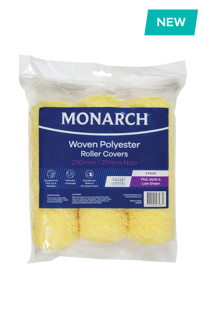 MONARCH Woven Polyester Roller Cover 230mm/26mm Nap VALUE 3 PACK