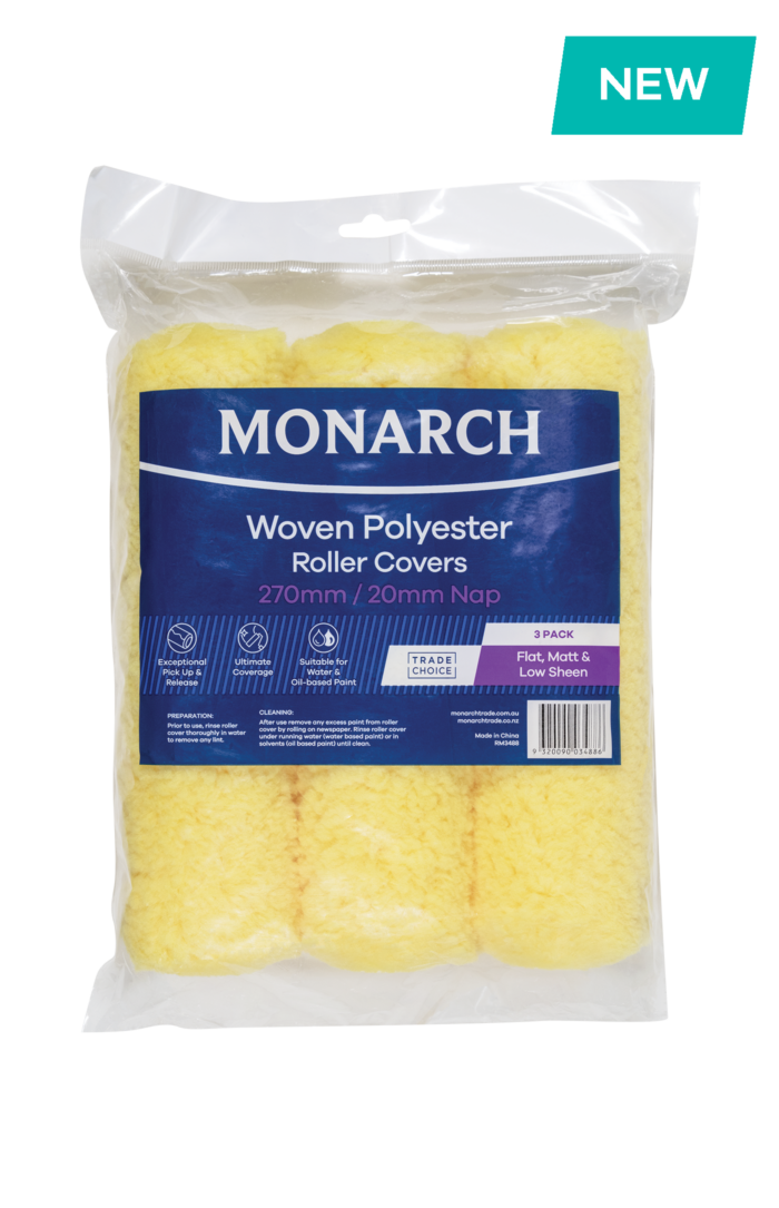 MONARCH Woven Polyester Roller Cover 270mm/20mm Nap VALUE 3 PACK