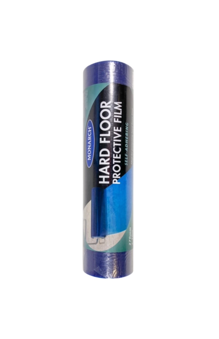 MONARCH Hard Floor Protective Films The Monarch Protective Film range are a fast and easy solution for temporary surface protection on hard floors, carpets and windows. Made from a thick, tear-resistant plastic that will protect against dirt debris and paint splatter. The film self-adheres to the surface, preventing movement and slippage, even in high foot traffic areas.