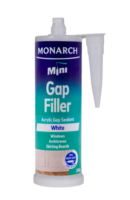 MONARCH Mini Mini Gap Filler - White The Monarch Mini Gap Filler is a flexible, multi-purpose acrylic gap filler designed to fill and prepare surfaces prior to painting. Our unique shaped cartridge is compatible with the Monarch Mini Compact Caulking Gun, allowing you to access those tight spaces where traditional caulking guns cannot. It is perfect for small projects where a full-size cartridge is not required, resulting in less waste.